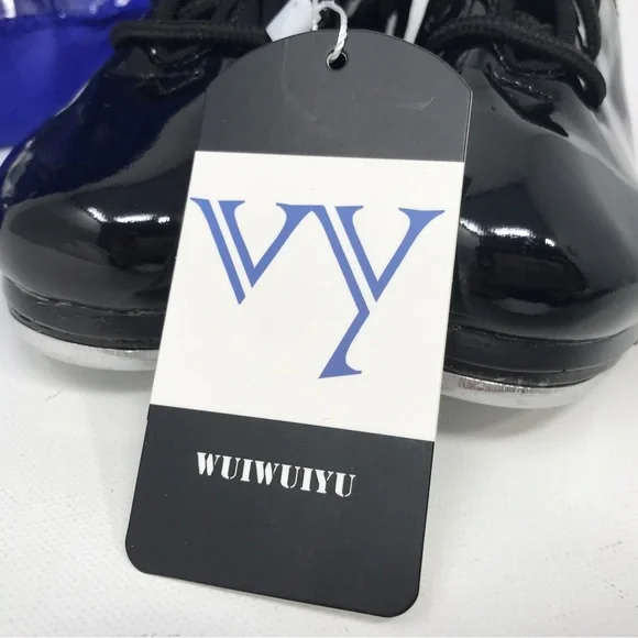 WUIWUIYU Lace Up Tap Dancing Shoes, Unisex Kid's Size 12(B)28 - Black - Picture 9 of 10